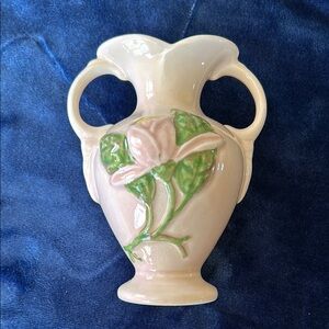 Hull Art Vase - Cream with Pink, Yellow & Green Flowered Patterns - Vintage